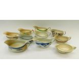 A collection of early to mid 20th century gravy boats