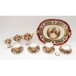 An early 20th Century Austrian china tea service, circa 1900, stamped M.Z. Austrian (Moritz