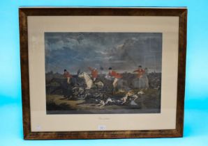 Hunting Interest: Four large prints of various  hunting scenes including The Flush, The Chase, The