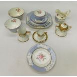 A collection of ceramic wares to include; Noritake floral designed porcelain cups, saucers, jug etc.