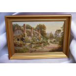 Signed 19th century Victorian chocolate box and painting painted on board