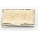 A George III plain silver snuff box, the cover engraved with initials, hallmarked by Matthew