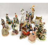 Collection of late 20th century studio Italian pottery gift ware of clowns and other figures. Two
