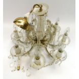 Mid 20th Century eight branched ceiling light with droplets