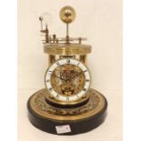 Hermle Astrolabium quartz mantel clock, serial number A2987 with 3½" dial, moon hands on a marble