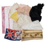 A good box of trimmings etc to include: an iconic pair of Regency mittens in great condition; a