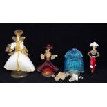 Murano glass. A collection of four Venetian Old Style flamenco dancers and figurines, to include: