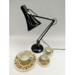 Vintage Royal Doulton Indian Summer table service along with vintage anglepoise lamp