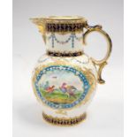 A late 19th Century Royal Worcester moulded pitcher jug, puce mark, date code for 1878, white ground