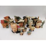 A collection of mid 20th century Royal Doulton character jugs, large and small