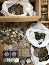 A Large collection of British Coins including a Victorian 1895LVIII Crown with Pre 47 coins & a