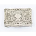 An Italian 18th Century style 800 standard presentation snuff box, the cover with engraved