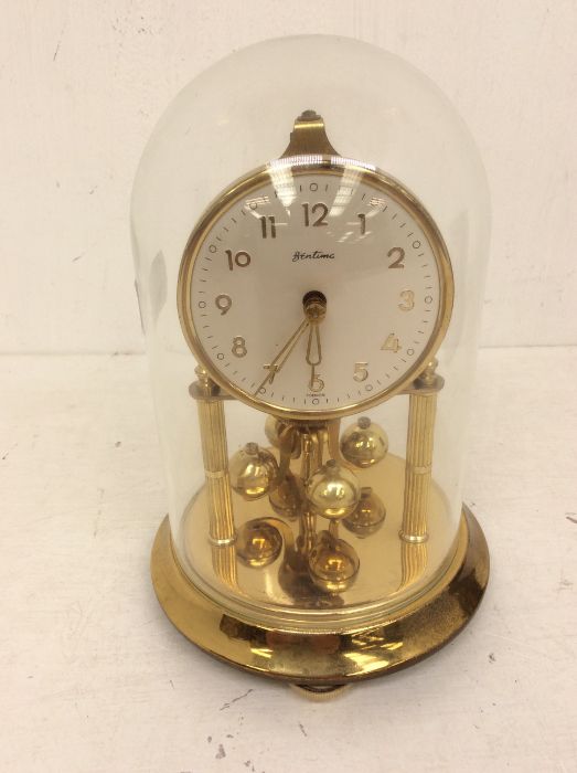 Four mantel clocks: 1. Bentima torsion or 400-day clock; 2. Smiths Enfield two-train mantel clock; - Image 5 of 7