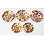 Royal Crown Derby - 3 Imari 1128 salad plates together with 2 side plates