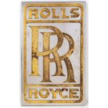 Rolls Royce: A 20th century mirrored stainless steel Rolls Royce plaque of the famous badge, with