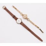 Two ladies 9ct gold cased Rotary wristwatches to include an early version with round dial, approx