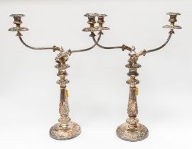 Pair of Old Sheffield plate candelabra