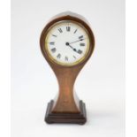 Early 20th Century mahogany balloon mantle clock, Roman numerals