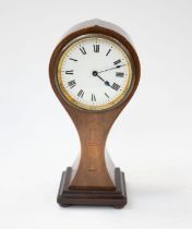 Early 20th Century mahogany balloon mantle clock, Roman numerals