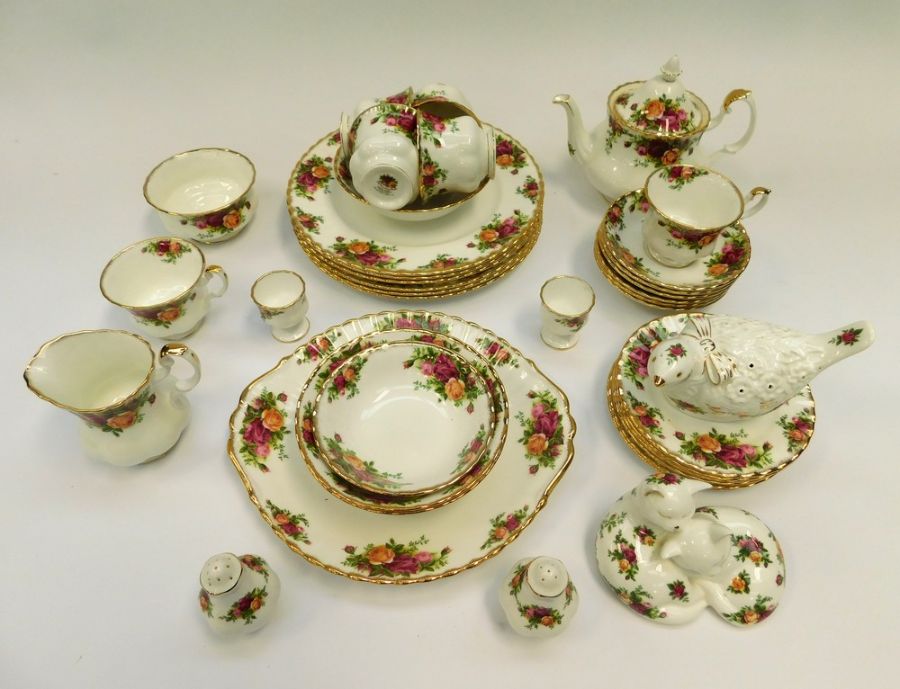 Collection of Royal Albert Old Country Rose china wares to inc tea set, plates, bowls cups and
