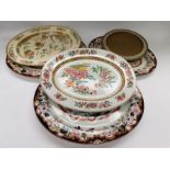 A collection of mixed 19th and 20th Century ceramic meat platters to include; Copeland and Simlay.