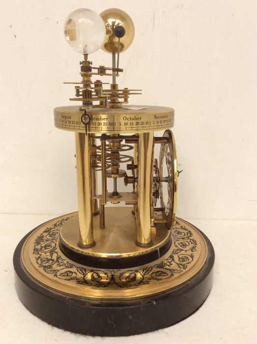 Hermle Astrolabium quartz mantel clock, serial number A2987 with 3½" dial, moon hands on a marble - Image 2 of 3