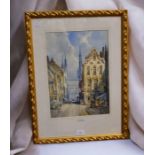Early 20th century watercolour of Brussels by C.J. Keats RBA, framed, 27cm x 38cm