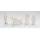 Collection of Spode figures i.e Two lady fruit sellers, elephant and little girl.