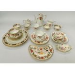 A collection of Royal Crown Derby items to include: Bali tea set for two; Asian Rose cups and