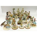 A collection of Italian studio pottery figures of clowns and other comical figures.