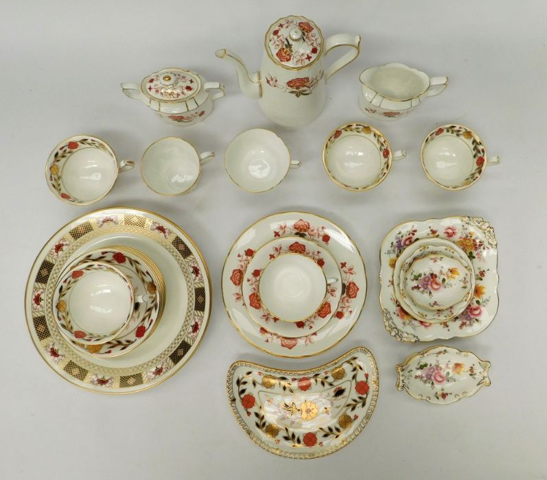 A collection of Royal Crown Derby items to include: Bali tea set for two; Asian Rose cups and - Image 2 of 2