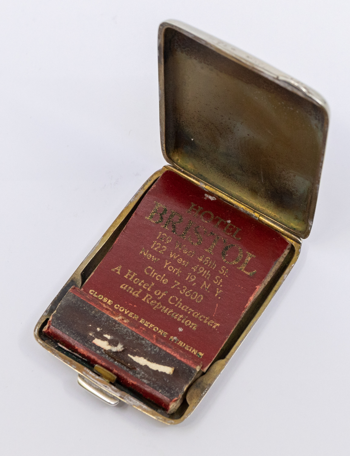 A George V silver and gilt engine turned match box holder, cartouche with monogram, hallmarked F?, - Image 2 of 2