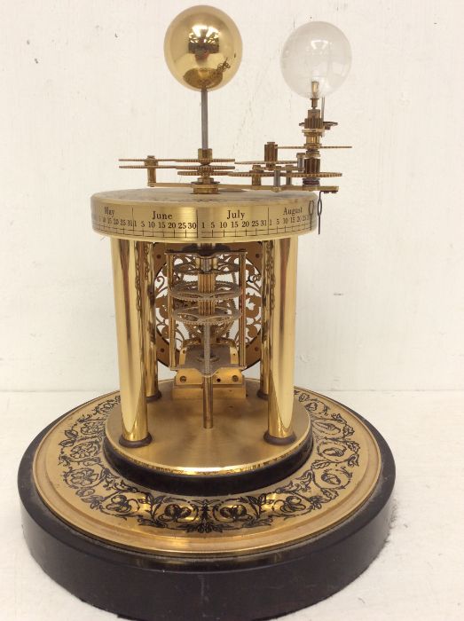 Hermle Astrolabium quartz mantel clock, serial number A2987 with 3½" dial, moon hands on a marble - Image 3 of 3