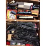 Collection of model railway locomotives, carriages, track and accessories