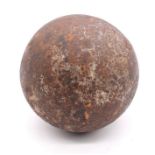 A 17th Century Civil War cannon ball, found in Leicester, approx 10cms high