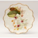 Royal Doulton: an early 20th century cabinet plate hand-painted by D. Dewsbury, factory mark to