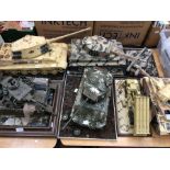 A collection of assorted kit build tanks on bases of varying sizes and interest. (7)