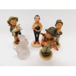 Goebel/MJ Hummel - A collection of five figurines to include; a modern lead crystal collection, a