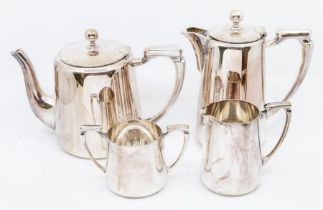 Mappin and Webb retro silver-plated four-piece tea/coffee set