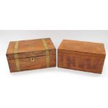 19th century mahogany writing box along with another 19th century mahogany box