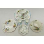 Shelley - A collection of "Wild Flowers" patterned ceramics to include; Three sets of flower