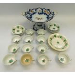 Mid 19th century porcelain tea set i.e. bowls, cups, saucers along with late 19th century tall