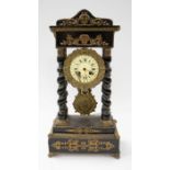 A 19th Century Italianate ebonised and gilt metal mantle clock