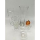 A collection of 20th century glass wares to include cut glass, moulded items and vases
