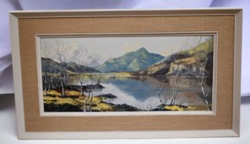 In the manner of Charles Wyatt Warren, two oils on board of Welsh scenes, 24 x 54cm and 18 x 35cm,