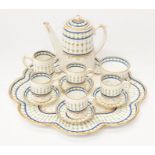 Paragon - An early 20th century porcelain 12 piece coffee set, consisting of coffee pot, four cans