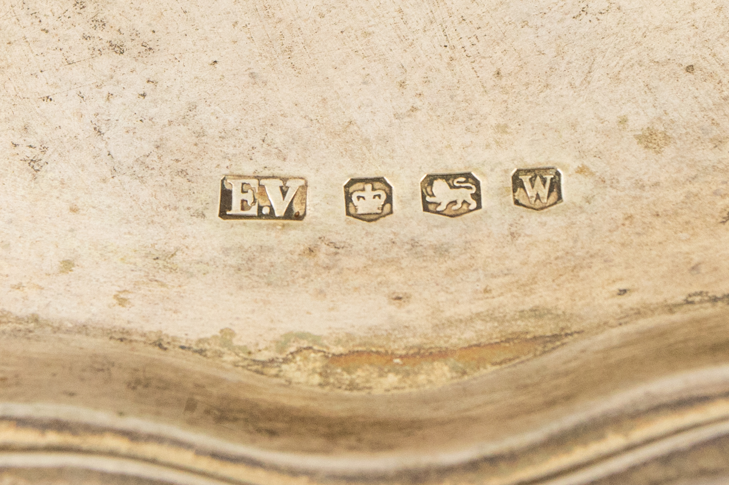 A George VI silver salver, raised wavy border, on three scroll feet, hallmarked by Viner's Ltd, - Image 2 of 2