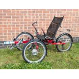 Anthro Tech recumbent trike of German manufacture, very good condition, with fully adjustable leg
