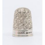 A late Victorian silver thimble, hallmarked by William Harrison Walter, Chester, 1891 (1)