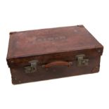 A mid 20th Century large gents leather vanity case, along with contents